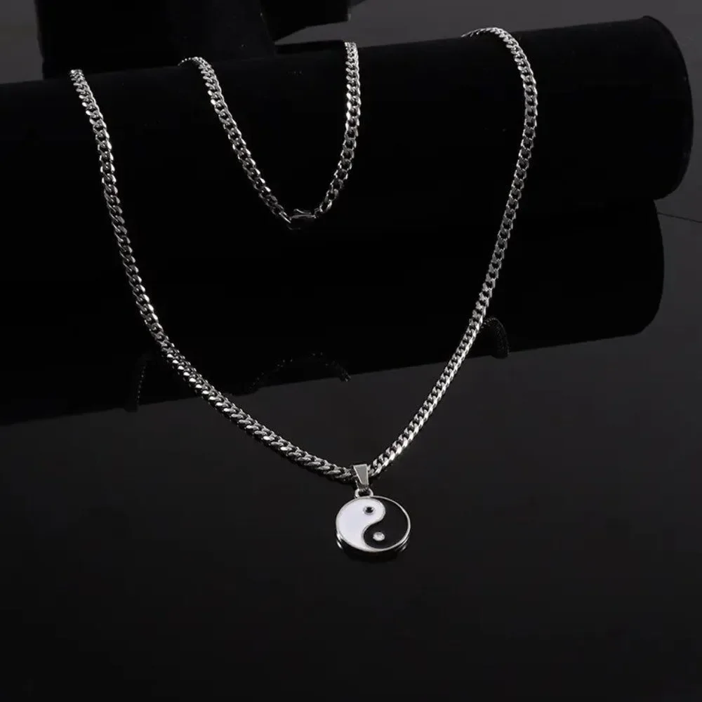 Yin and Yang Pearl Cuban Necklace Set